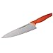 Rachael Ray 8-Inch Japanese Stainless Steel Chef Knife with Orange Handle and Sheath