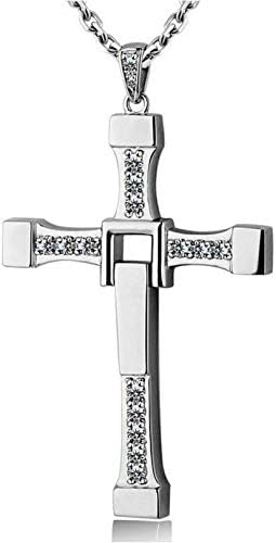 Diamond Cross Pendant Chain Necklace 