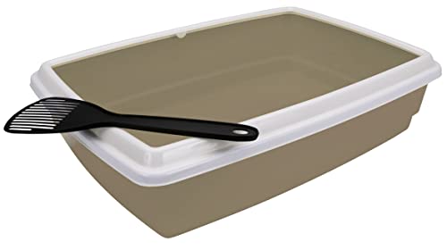Agrobiothers Cat Litter Tray with Rim and Scoop 44x34x11 cm at Amazon