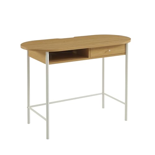 BAĂŹTA Scrivania GAIA effetto rovere e bianco 110 cm