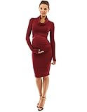 PattyBoutik Mama Cowl Neck Long Sleeve Maternity Dress