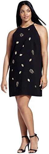 Women's Black Embellished Bug Dress