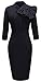 Women's 1950s Retro 3/4 Sleeve Bow Cocktail Party Evening Dress Work Pencil Dress Black X-Large