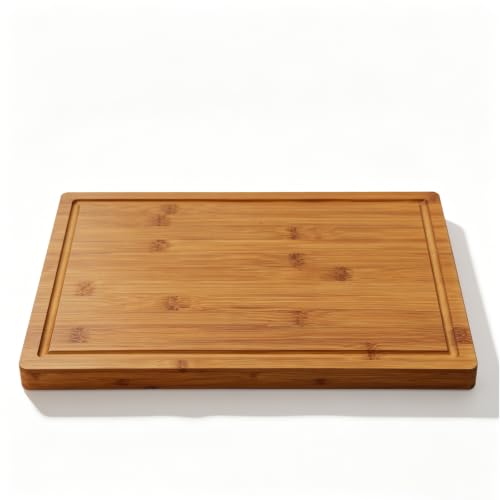 LUMAI Tábua de Bambu Premium Hanói, Dupla Face, Impermeabilizada, 2,5cm | Para Cortar e Servir, Espessura Reforçada, Bambu Verticalizado Premium com Sulco para Líquidos, Cozinha e Churrasco