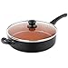 MICHELANGELO 11.5 Inch Frying Pan with Lid, Nonstick Copper Frying Pan with Titanium Ceramic Interior, Nonstick Frying Pans, Nonstick Skillet with Lid,11 Inch Copper Pans with lid