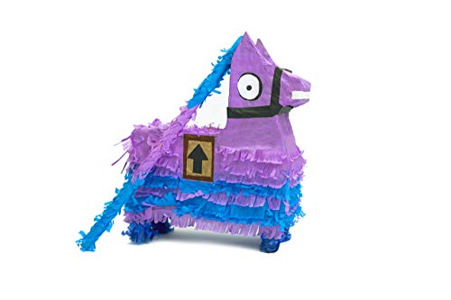 Festive Loot Llama Pinata - Stick included, Great for Boy Birthday Parties, Party decorations, Gaming theme parties and other Decorations (fits candy) - By FiestaMex (Best Birthday Party For 5 Year Old Boy)