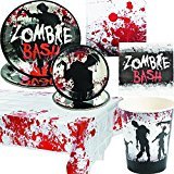 Zombie Bash Party Pack Includes Napkins, Plates, Cups and Table Cover for 16