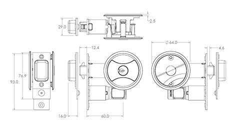 Keyed Pocket Door Lock CL4ENTR Black