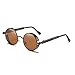 Ronsou Steampunk Style Round Vintage Polarized Sunglasses Retro Eyewear UV400 Protection Matel Frame brown frame/brown lens