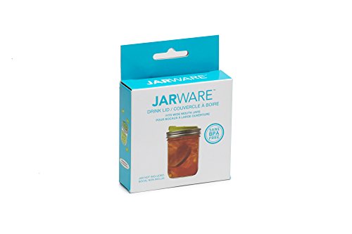 Jarware 82638 Drink Lid for Wide Mouth Mason Jars, Green