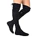 Premier Standard - Women's Fashion Comfy Vegan Suede Side Zipper Over Knee High Boots, TPS Boots-04Eikciv Black Su Size 11