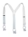 CTM Men's Elastic Button End Suspenders, White