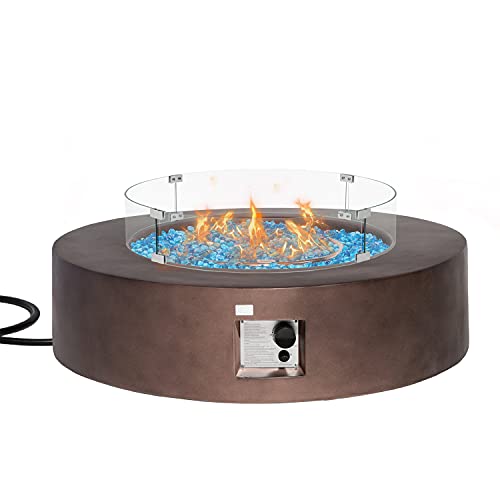 COSIEST Outdoor Propane Fire Pit Coffee Table w Dark Bronze 40.5inch