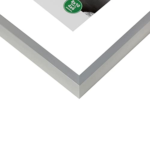 FrameWorks 11”x14” Matted to 8.5”x11” Deluxe Silver Aluminum