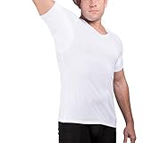 Ejis Sweatproof Undershirts For Men V Neck Cotton With Odor Fighting Silver (XX-Large, White)