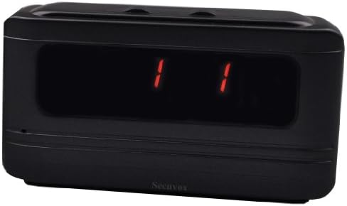 Motion Detection HD Covert Camera Talking Alarm Clock with Six Soothing Natural Sound Music, Black