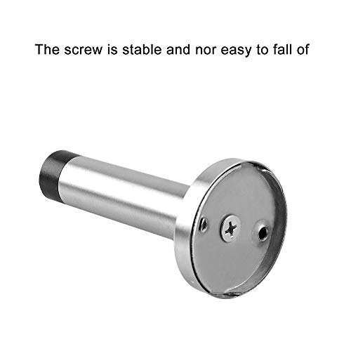 YUMORE 5 PCS Modern Door Stop, 3.5” Stainless Steel Wall Mount Door Holder With Sound Dampening Rubber Tip Protector, Hardware pack included screws expansion anchor, Brushed Finished