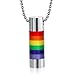 Moluss Enamel Pride Rainbow Stainless Steel Cylinder Gay Lesbian LGBT Jewelry Pendant Necklace
