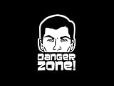 Sterling Archer Danger Zone Decal Vinyl Sticker| Cars Trucks Vans Walls Laptop|WHITE|5.5 In Decal|KCD302
