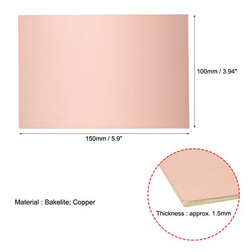 uxcell 150x100mm Single-Sided Copper Clad Laminate PCB Circuit Bakelite Board 1.5mm Thickness DIY Prototyping PCB Board - Thumbnail 2