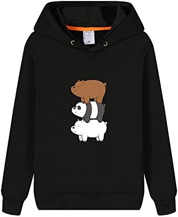 Unisex We Bare Bears Sweatshirts Cartoon Hooded Pullover Cute Printed Sports Style Hoodie Fashion Simple Sweatshirt Unisex Unisex We Bare Bears Hoodies