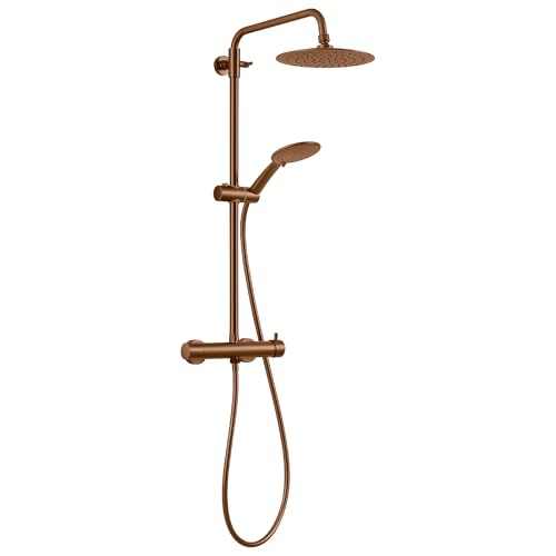 Gedy Star Plus 05 Rose Gold Shower Column with Single-Lever Tap Set 3 Positions Shower Head Hose 150 cm Extendable 92-146 cm