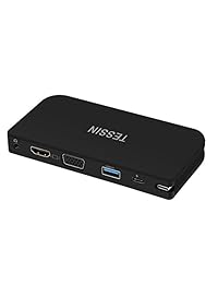 Tubo USB C, adaptador USB C 3.1 con puerto de carga tipo C, salida HDMI, puerto VGA, puerto USB 3.0, puerto para auriculares para MacBook Pro 2015 2016,  Chromebook 2016 2017 y más dispositivos USB C de TESSIN