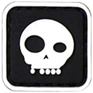 MORTHOME 1" inch PVC Hook and Loop Morale Patch Military Combat Armband Clothing Badge for Jackets Jeans Hat Cap (Black, Cute Skull)