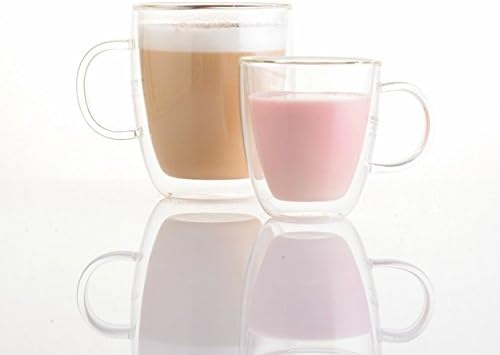 LIGHTKING CP- 11 Handmade, Double-Layer Heat Resistant Glass Tea Cup, 11.8oz/350ml