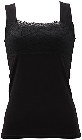 上質 胸の谷間カバー チラ見せok レーシータンクトップ