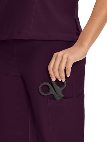 COZY SCRUBS Uniforme Médico Mujer Scrubs - Conjunto Enfermería con Blusa Cuello V y Pantalón Recto, 9 Bolsillos