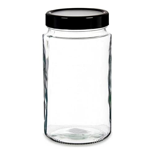 Vivalto Vorratsdose, schwarz, transparent, Glas, Polypropylen (11,5 x 21,5 x 11,5 cm) (2 l)