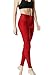 Tesla TM-FYP54-RED_Medium Yoga Pants High-Waist Leggings w Side Pockets FYP54