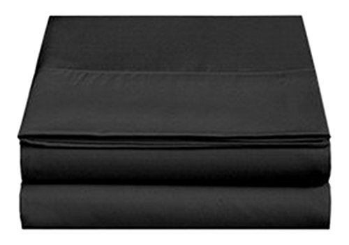 4U'LIFE 2-Pack Flat Bed Sheets, Ultra Soft & Comfortable Double Burshed Micrifiber, Black, King