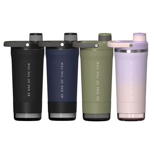 Coqueteleira Térmica ELLYM NUTRITION 600ml Com Compartimento Whey Inox Academia Profissional Shaker (Preto)