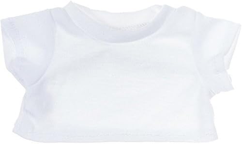 White T-Shirt Clothing Fits 8"-10" Most Webkinz, Shining Star and 8"-10" Make Your Own Stuffed Animals and Build-a-bear by Bear Factory
