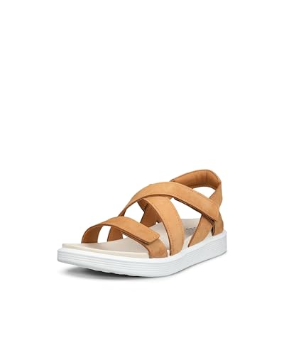 ECCO Women's Soft Cross Strap Sandal, LION NUBUCK, 6-6.5