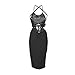 Blooming Jelly Women's Bandage Spaghetti Strap Bodycon Midi Dresses Party Club Black Small