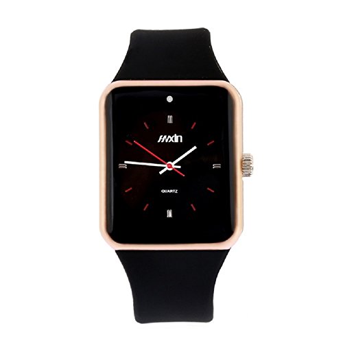 ChezAbbey Fashion Unisex Wrist Watches Waterproof Analog Clock Soft Silicone Band Quartz Watches Simple Square Dial Design For Men, Women, Teen, Kids (Black)