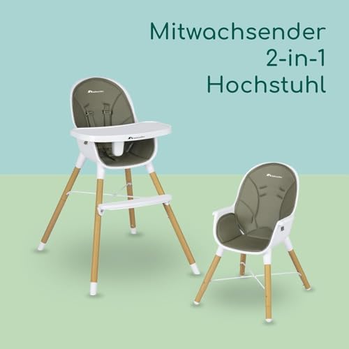 Avista Babyhochstuhl, mit Polsterung und Tablett, ab 6 Monaten, Tragkraft 30 kg, Mineral Green