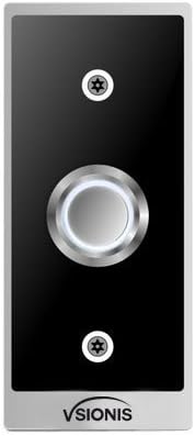 Vsionis VIS-7005 Ultra Thin Request to Exit Button with LED Light for Door Access Control, NC, C and NO Outputs by Vsionis