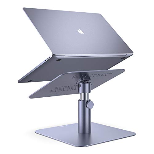 Adjustable Laptop Stand, Lamicall Laptop Riser : Multi-Angle Height Adjustable 360°Rotation Computer Notebook Stand Desktop Holder Compatible with Apple MacBook, Mac, Air, Pro, Dell XPS, HP(10-17″)