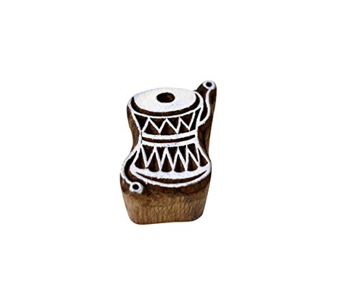 Hashcart Musical Instruments Hand-Carved Designed Wooden Blocks for Printing and Stamping