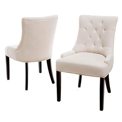 Christopher Knight Home Hayden Tufted Fabric Dining / Accent Chairs, 2-Pcs Set, Beige 310dXu21ASL