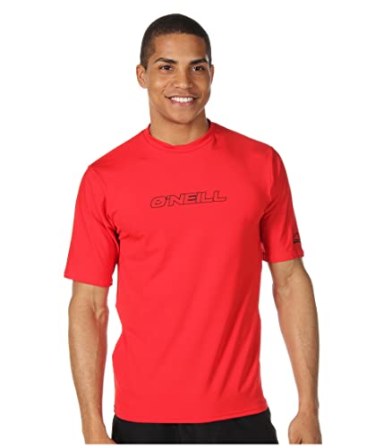 O'Neill Wetsuits Herren Basic Skins UPF 50+ Kurzarm Sun Shirt, Rot, XXL