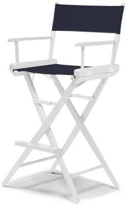 Telescope Casual World Famous Bar Height Director Chair, Navy with White Frame