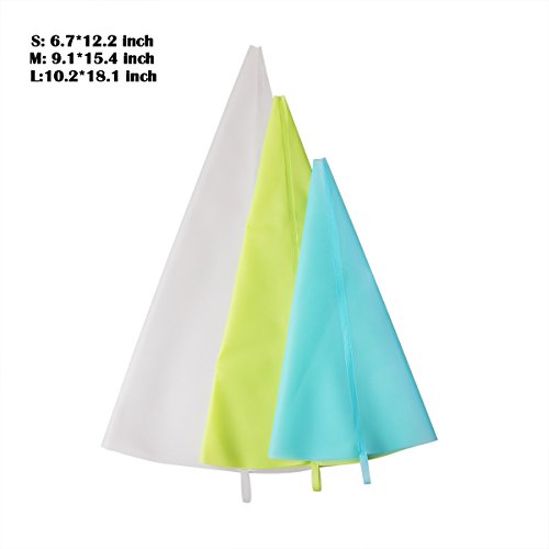 image for Delidge 3 Sizes Resuable Silicone Cake Decorating Icing Pastry Bag wit