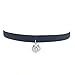 Gintan Black Velvet Choker Necklace with Cubic Zirconia Cat Pendant, 12