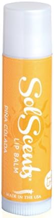 SolScents Lip Balm, Pina Colada, SPF 15, Made in the USA with Certified Organic oils