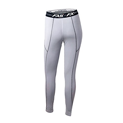 FITEXTREME Womens MAXHEAT Fleece Long Johns Thermal Underwear Bottom Lightgray M